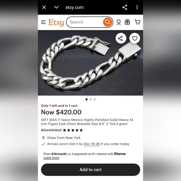 Men's Heavy 925 Sterling Figaro Link Chain Bracelet 48.9 grms - Picture 2 of 13